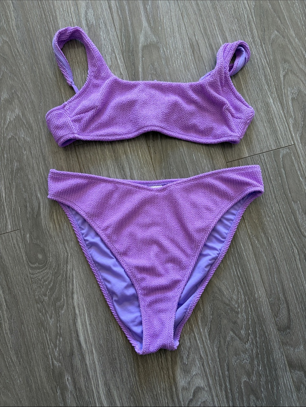 wild fable Lilac Textured Two-Piece Bikini